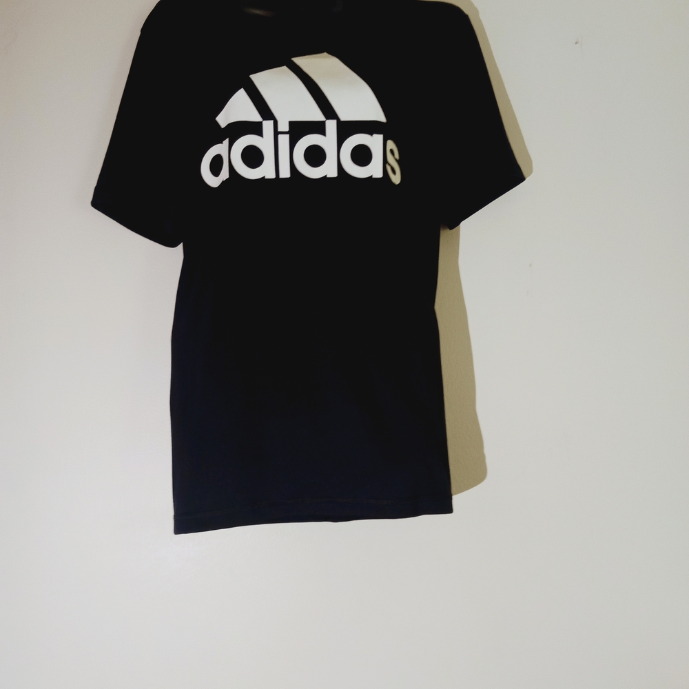 adidas Black Tee with Large White Logo